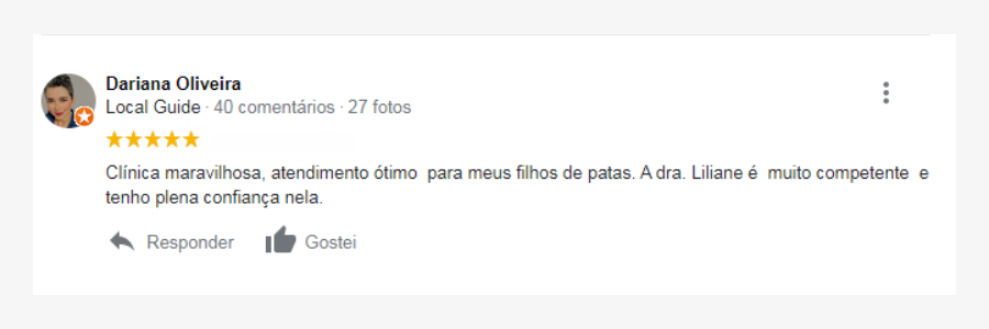 Depoimentos - Vet house - Liliane